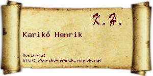 Karikó Henrik névjegykártya