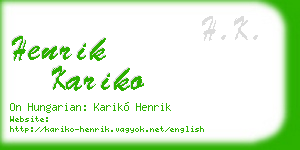 henrik kariko business card